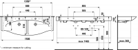 Двойная раковина-столешница Laufen Palace 150х51 схема 3