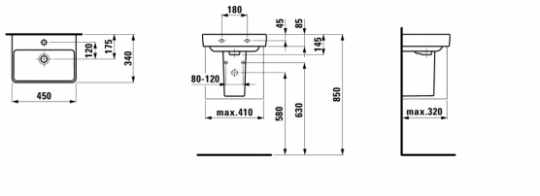 Рукомойник Laufen Pro S 45х34 ФОТО