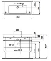 Раковина Laufen Pro S 105х46 схема 2