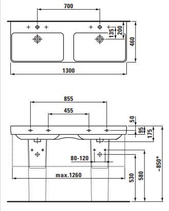 Раковина Laufen Pro S 130х46 ФОТО