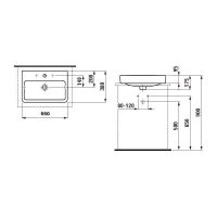 Раковина Laufen Pro S 55х38 схема 2