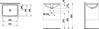 Встраиваемая раковина Laufen Pro S без отверстия под смеситель 49х36 схема 1