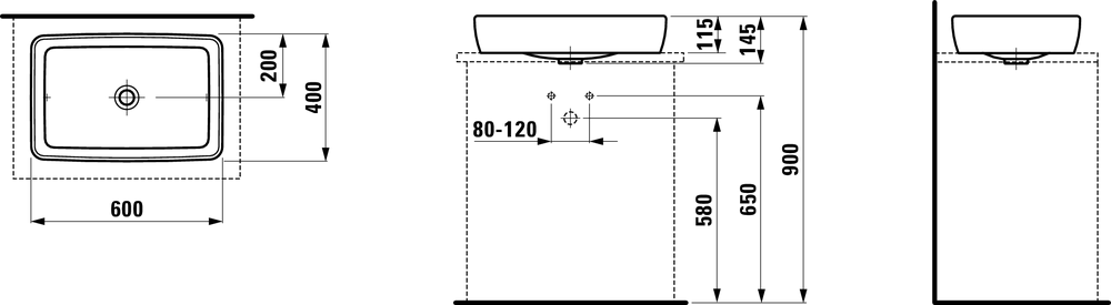 Раковина Laufen Pro S 60х40 схема 1