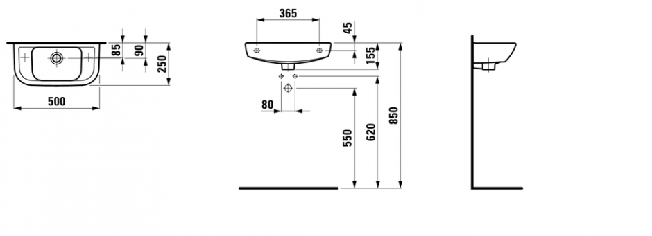 Раковина Laufen Pro 50х25 ФОТО