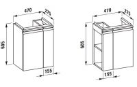Laufen Pro 4.8300.1 тумба под раковину 47х27,5 схема 1