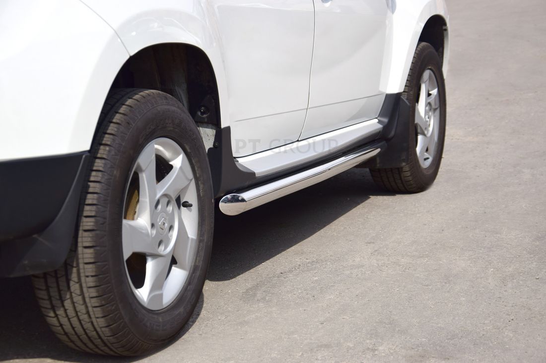 Защита порогов вогнутые d63мм (НПС) RENAULT DUSTER 2012-/NISSAN TERRANO 2014-