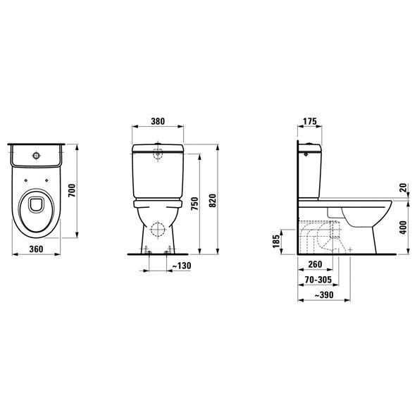 Laufen Moderna Plus бачок для унитаза схема 2