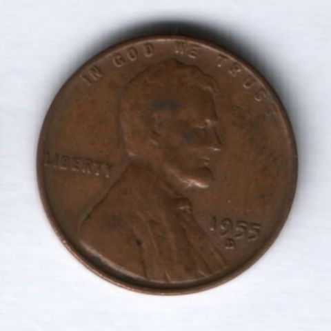 1 цент 1955 г. D США
