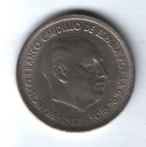 25 песет 1957 г. Испания