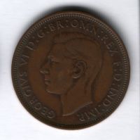 1 пенни 1946 г. Великобритания
