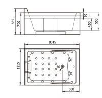 Ванна Gemy G9061 K L 181x121 схема 4