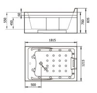 Ванна Gemy G9061 K R 181x121 схема 4