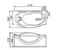 Стеклянная ванна Gemy G9072 K R 171x92 схема 5