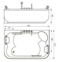 Ванна Gemy G9085 K R 180x116 схема 4