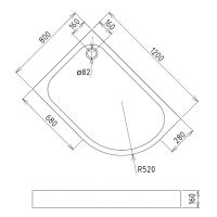 Душевой поддон Gemy ST18 L 120х80 схема 2
