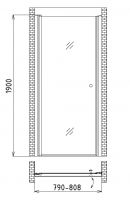 Душевая дверь в нишу Gemy New Rockcoco S03190A 80 см хром схема 3