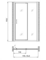 Душевая дверь в нишу Gemy Sunny Bay S28191A 100 см хром схема 3