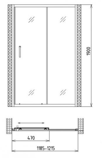 Раздвижная душевая дверь Gemy Victoria S30191A 120 см хром ФОТО