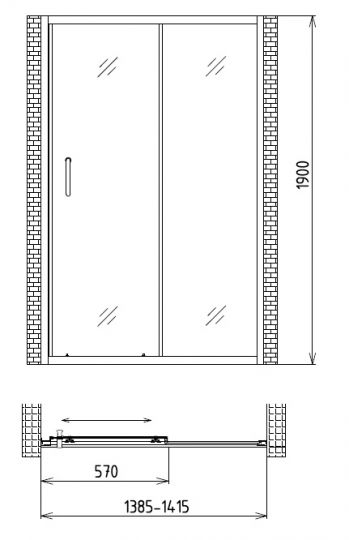 Душевая дверь Gemy Victoria S30191B 140 см ФОТО