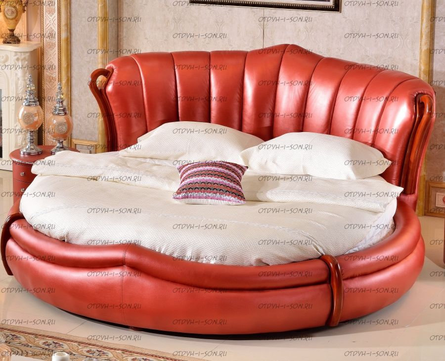 Кровать круглая кожаная Modena Татами