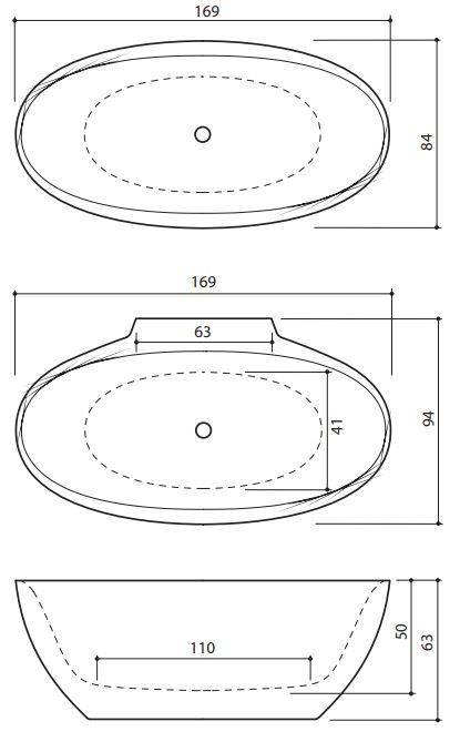 Ванна из искусственного камня Balteco Flo 169x84 ФОТО