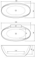 Ванна из искусственного камня Balteco Flo 169x84 схема 2