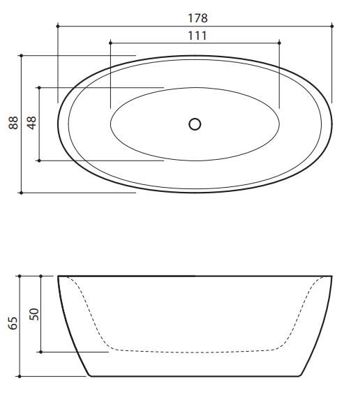 Овальная ванна из искусственного камня Balteco Senzo 178x88 ФОТО