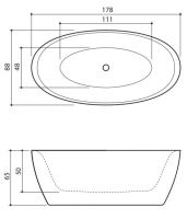 Овальная ванна из искусственного камня Balteco Senzo 178x88 схема 2