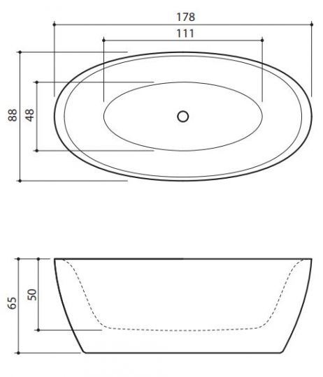 Овальная ванна из искусственного камня Balteco Senzo 178x88 ФОТО