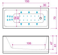 Гидромассажная ванна Balteco Forma 15 150x70 схема 2