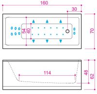 Гидромассажная ванна Balteco Forma 16 160x70 схема 1