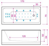 Гидромассажная ванна Balteco Forma 17 170x75 схема 2