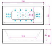 Гидромассажная ванна Balteco Forma 19 190x86 схема 2