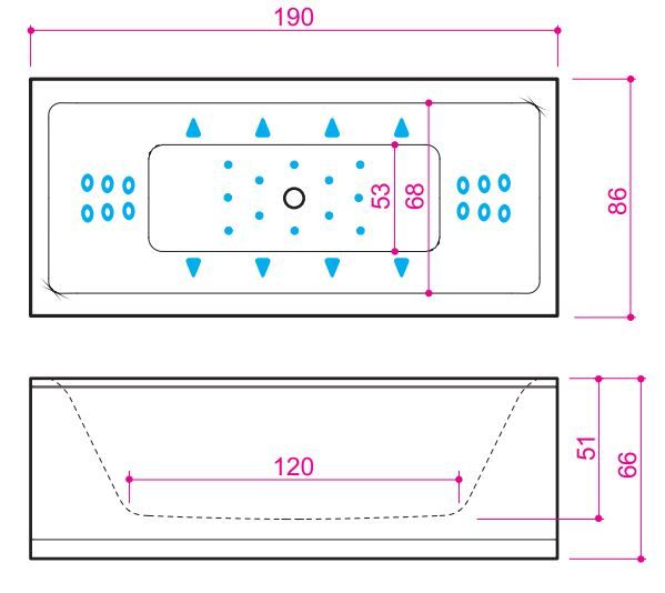 Гидромассажная ванна Balteco Forma 19 190x86 схема 2