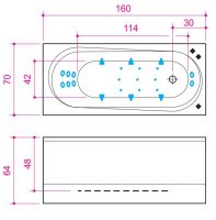 Гидромассажная ванна Balteco Modul 16 с хромотерапией 160x70 схема 2