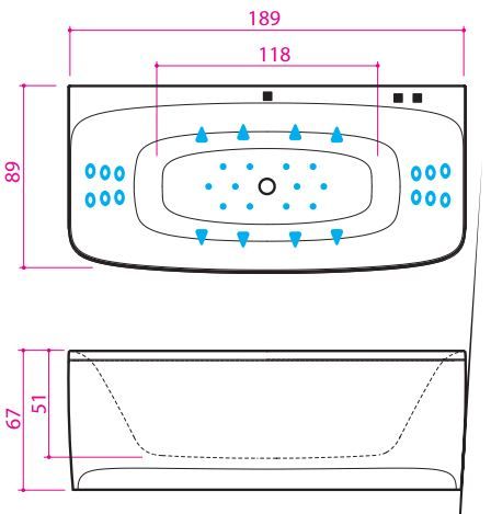 Гидромассажная ванна Balteco Loop 189x89 схема 3