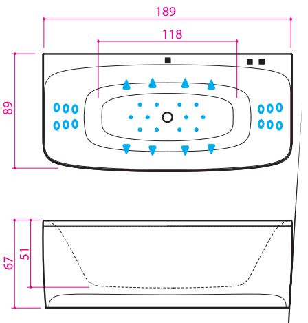 Гидромассажная ванна Balteco Loop 189x89 схема 3
