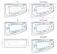 Гидромассажная ванна Balteco Orion 169x58/102 схема 2
