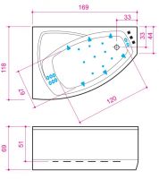 Гидромассажная ванна Balteco Rhea 17 169x118 схема 2