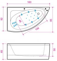 Гидромассажная ванна с подсветкой Balteco Idea 16 160x95 схема 2