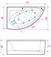 Гидромассажная ванна Balteco Idea 17 170x100 схема 2