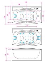 Гидромассажная ванна Balteco Quatro Maxi C 188x106 схема 2