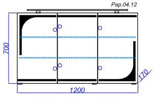 Зеркало-шкаф с подсветкой Aqwella Папирус 120х70 схема 3