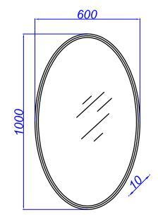 Зеркало в ванную Aqwella Элеганс 100х60 схема 3