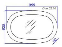 Зеркало с подсветкой Aqwella Дюна 95х62 схема 2