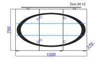 Зеркало-шкаф с подсветкой Aqwella Дюна 120х70 схема 4