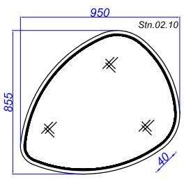 Зеркало с подсветкой Aqwella Stone 95х85 схема 2
