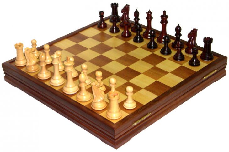 Шахматы классические большие деревянные утяжеленные (высота короля 4,00")