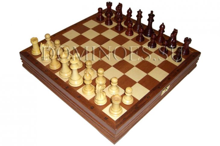 Шахматы классические средние деревянные утяжеленные (высота короля 3,25")