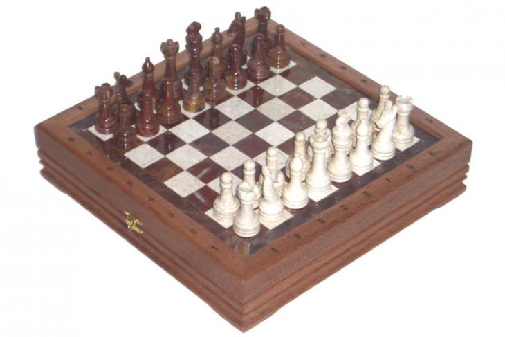 Шахматы каменные малые изысканные (высота короля 3,10")